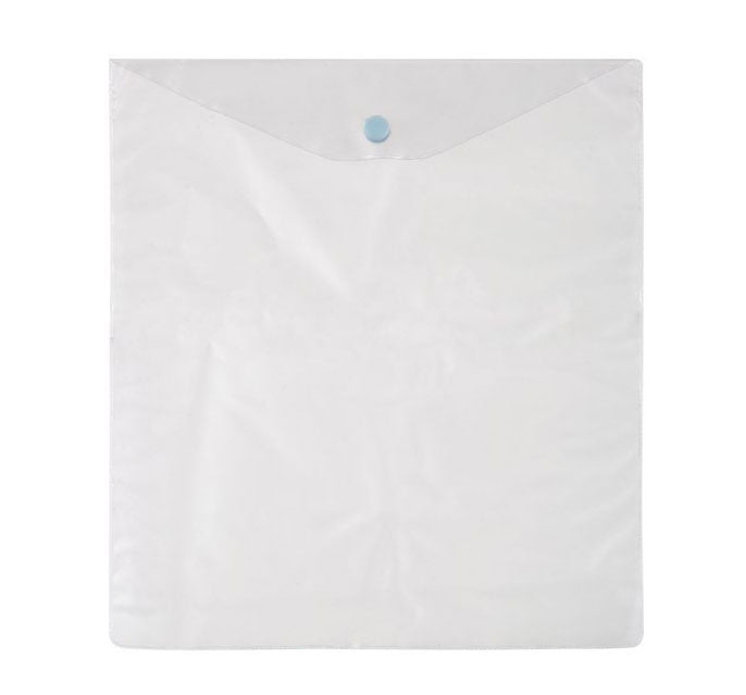 Ref. E2 | Welded bag made in semitransparent PVC, envelope design, with fasten snap.